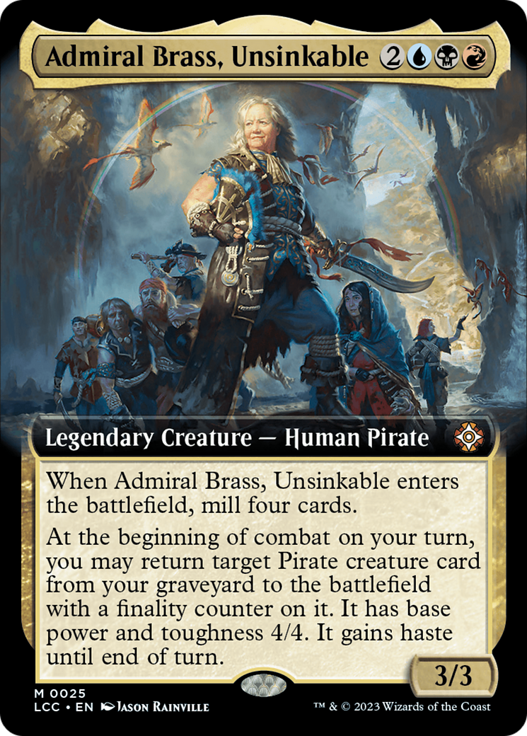 Admiral Brass, Unsinkable (Extended Art) [The Lost Caverns of Ixalan Commander] - Destination Retro