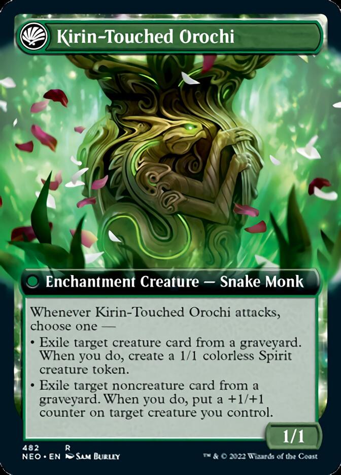 Teachings of the Kirin // Kirin-Touched Orochi (Extended Art) [Kamigawa: Neon Dynasty] - Destination Retro