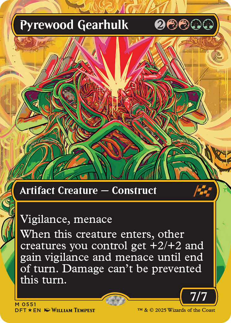 Pyrewood Gearhulk (Borderless) (First-Place Foil) [Aetherdrift] - Destination Retro