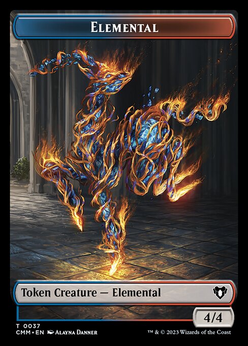 Treasure // Elemental (0037) Double-Sided Token [Commander Masters Tokens] - Destination Retro