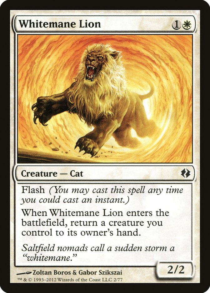 Whitemane Lion [Duel Decks: Venser vs. Koth] - Destination Retro