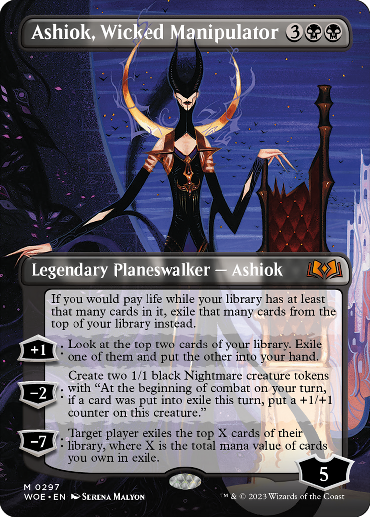 Ashiok, Wicked Manipulator (Borderless Alternate Art) [Wilds of Eldraine] - Destination Retro