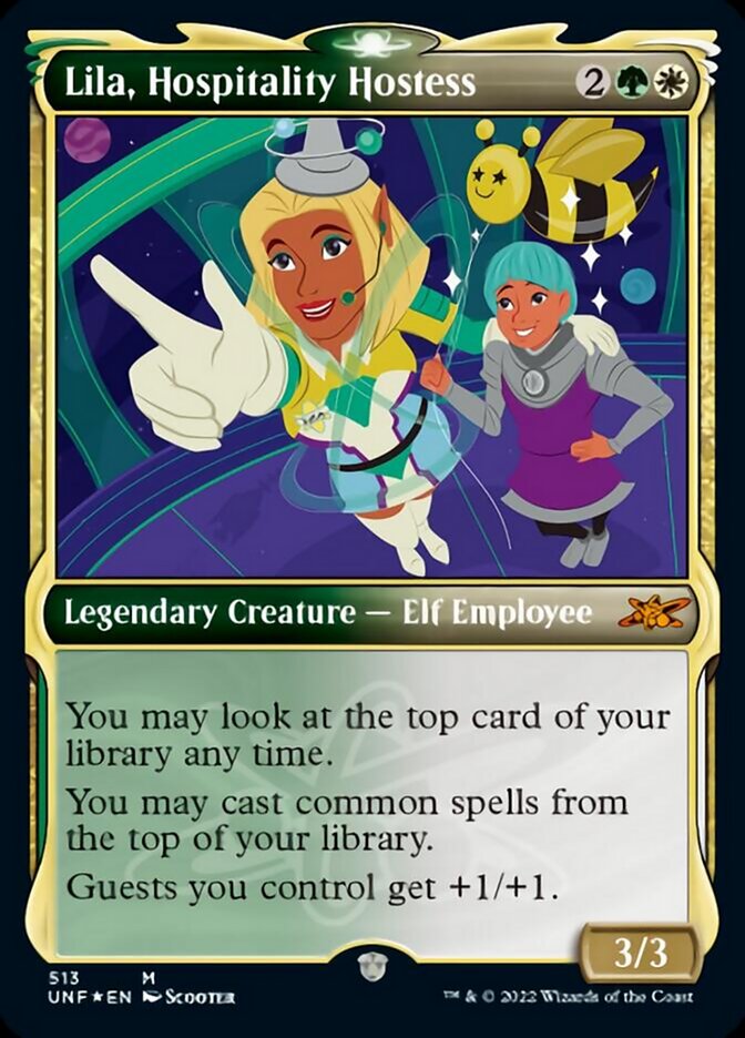 Lila, Hospitality Hostess (Showcase) (Galaxy Foil) [Unfinity] - Destination Retro