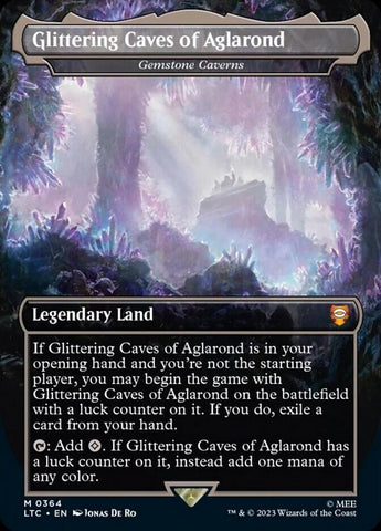 Glittering Caves of Aglarond - Gemstone Caverns (Borderless) [The Lord of the Rings: Tales of Middle-Earth Commander] - Destination Retro