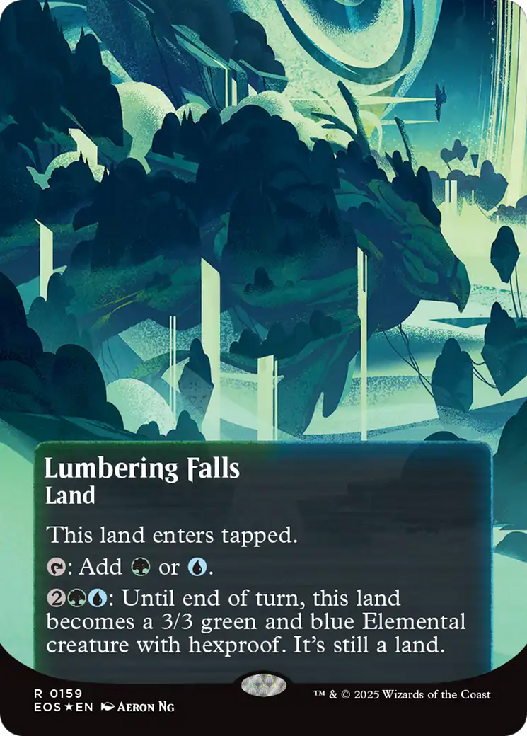 Lumbering Falls (0159) (Borderless) (Galaxy Foil) [Edge of Eternities: Stellar Sights] - Destination Retro