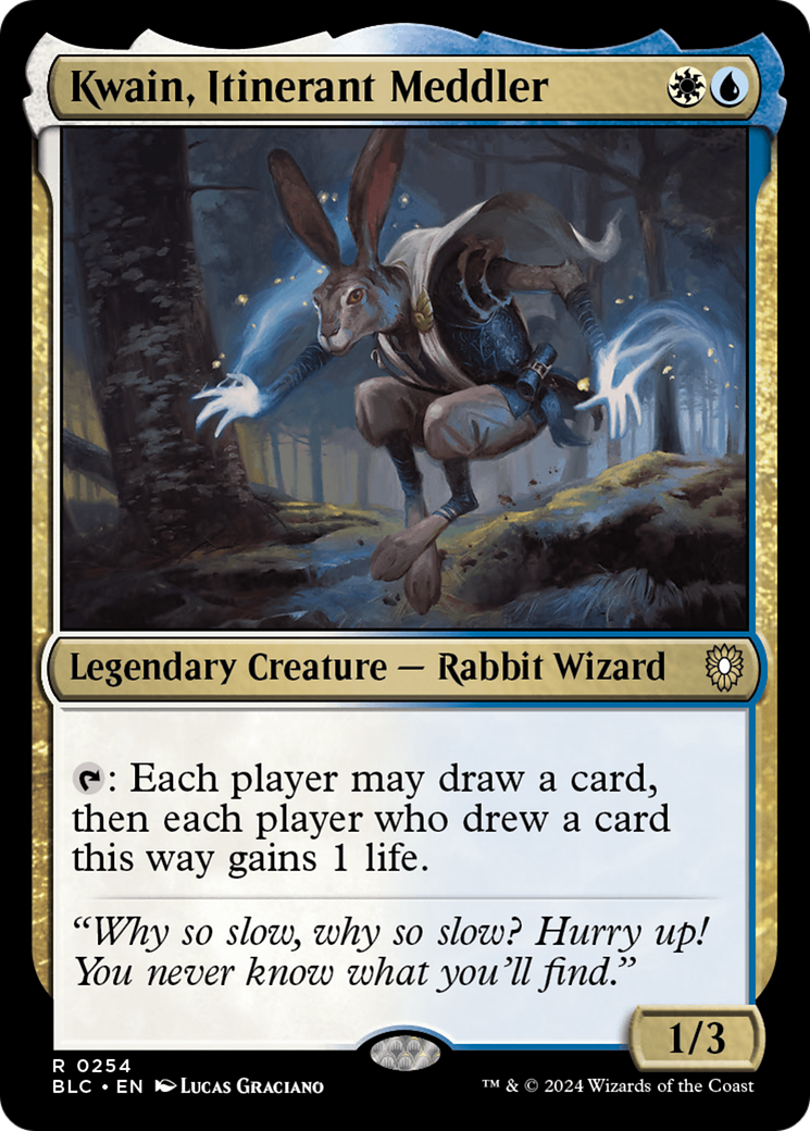 Kwain, Itinerant Meddler [Bloomburrow Commander] - Destination Retro