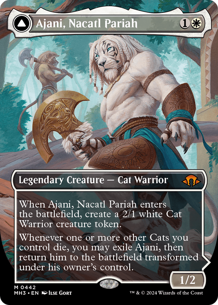 Ajani, Nacatl Pariah // Ajani, Nacatl Avenger (Borderless) [Modern Horizons 3] - Destination Retro