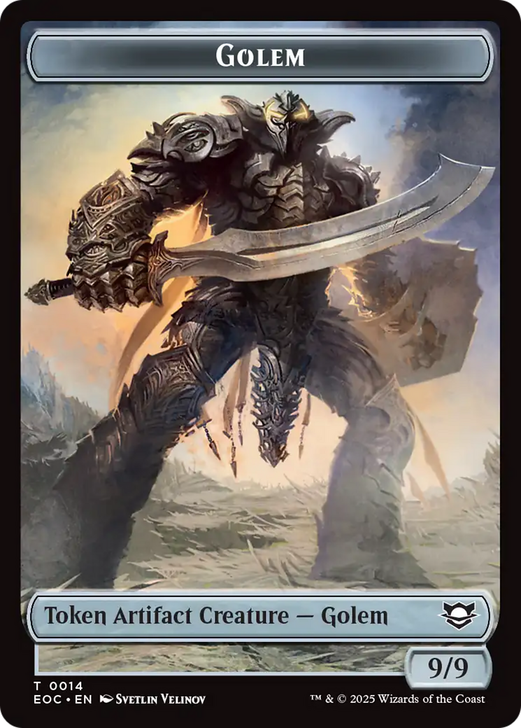 Golem (0012) // Golem (0014) Double-Sided Token [Edge of Eternities Commander Tokens] - Destination Retro