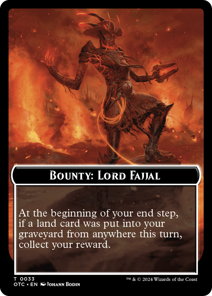 Bounty: Lord Fajjal // Bounty Rules Double-Sided Token [Outlaws of Thunder Junction Commander Tokens] - Destination Retro