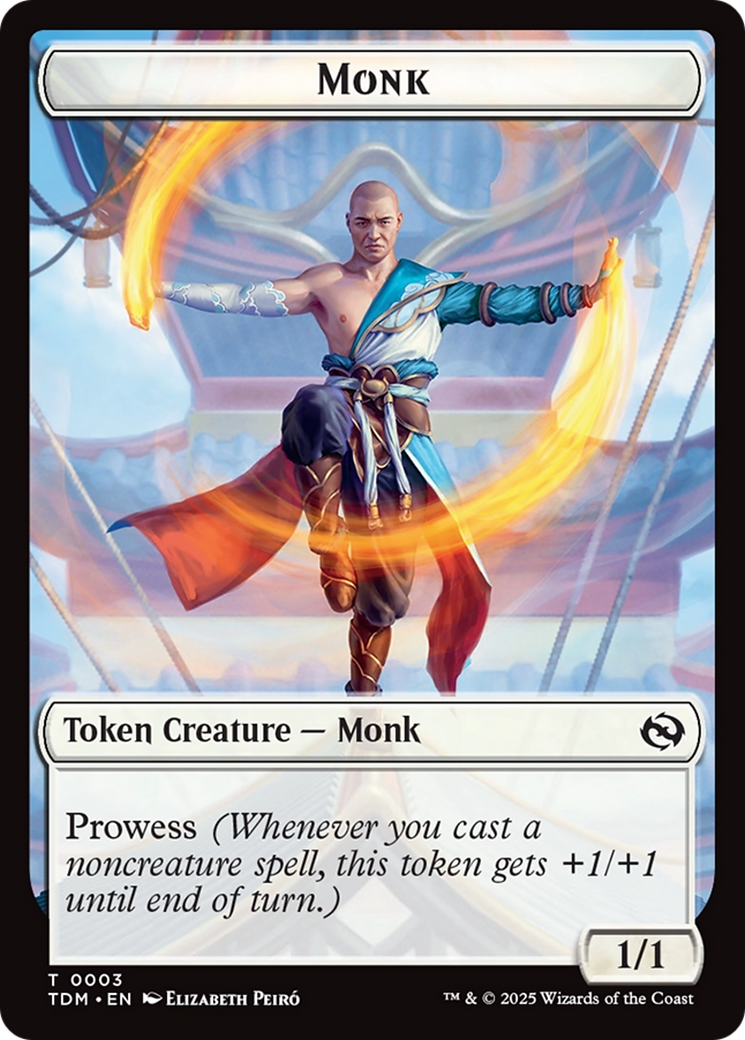 Copy // Monk Double-Sided Token [Tarkir: Dragonstorm Tokens] - Destination Retro