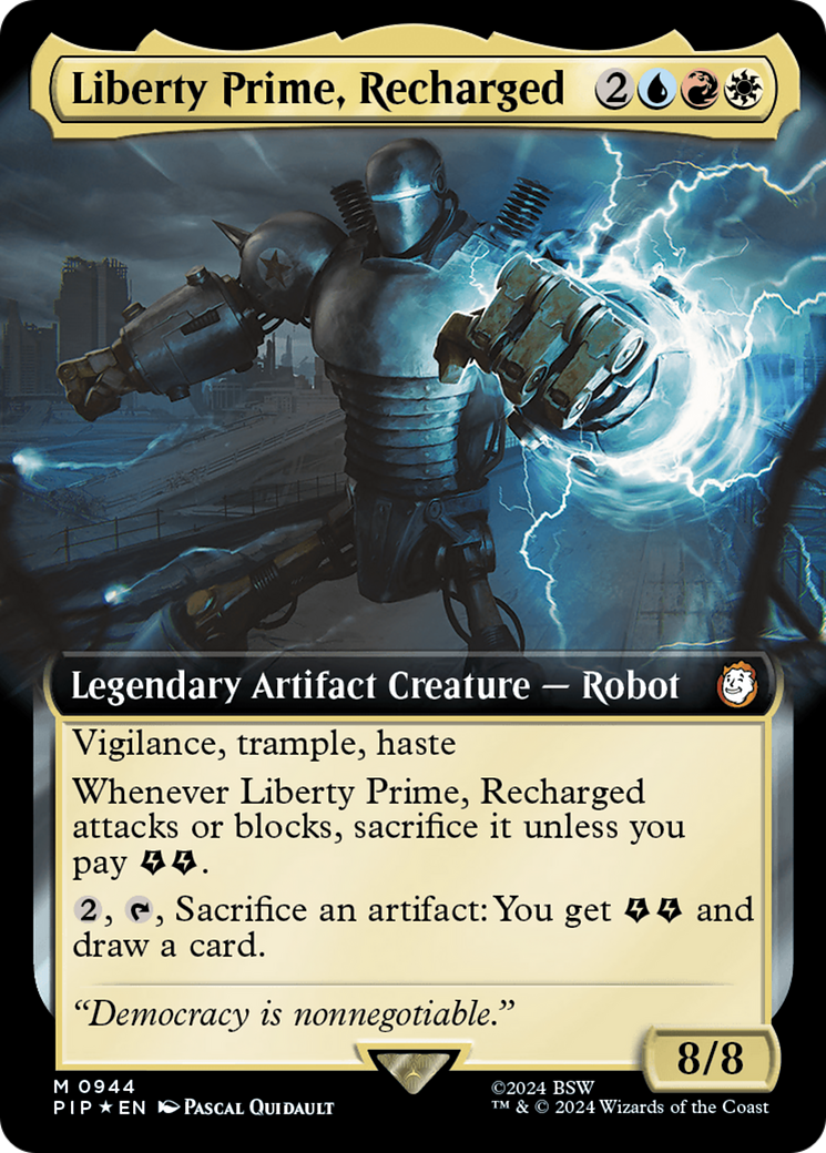 Liberty Prime, Recharged (Extended Art) (Surge Foil) [Fallout] - Destination Retro