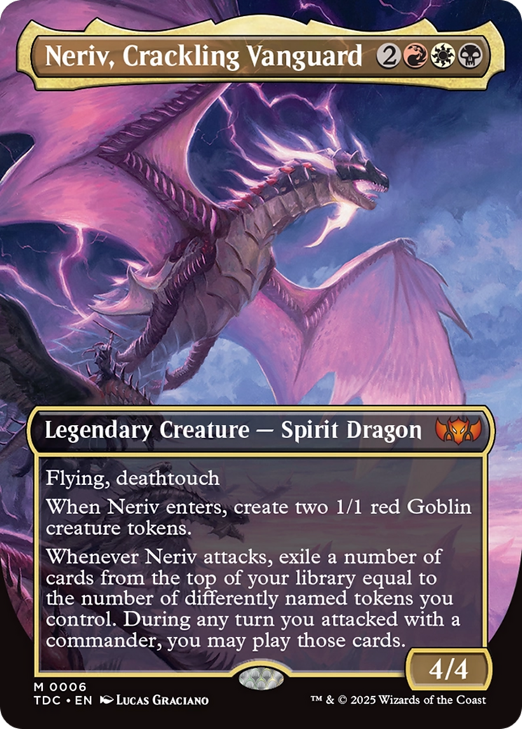 Neriv, Crackling Vanguard (Borderless) [Tarkir: Dragonstorm Commander] - Destination Retro