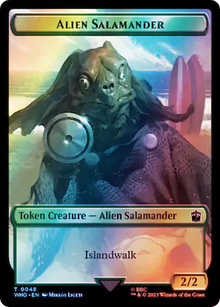 Horse // Alien Salamander Double-Sided Token (Surge Foil) [Doctor Who Tokens] - Destination Retro