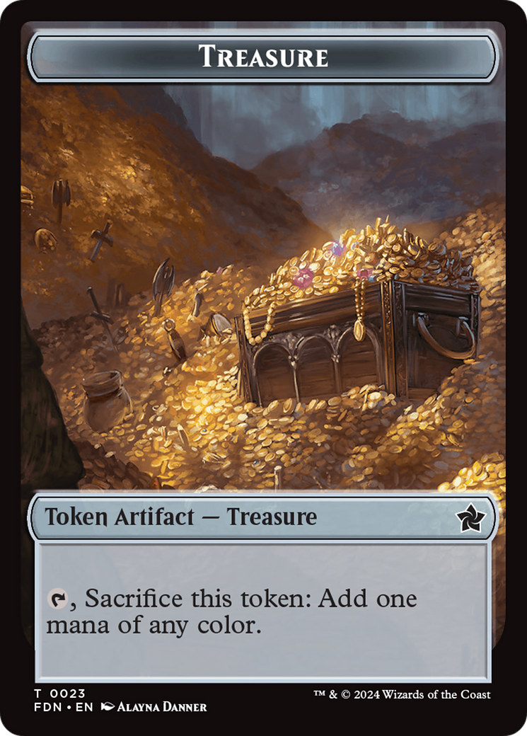 Goblin // Treasure Double-Sided Token [Foundations Tokens] - Destination Retro