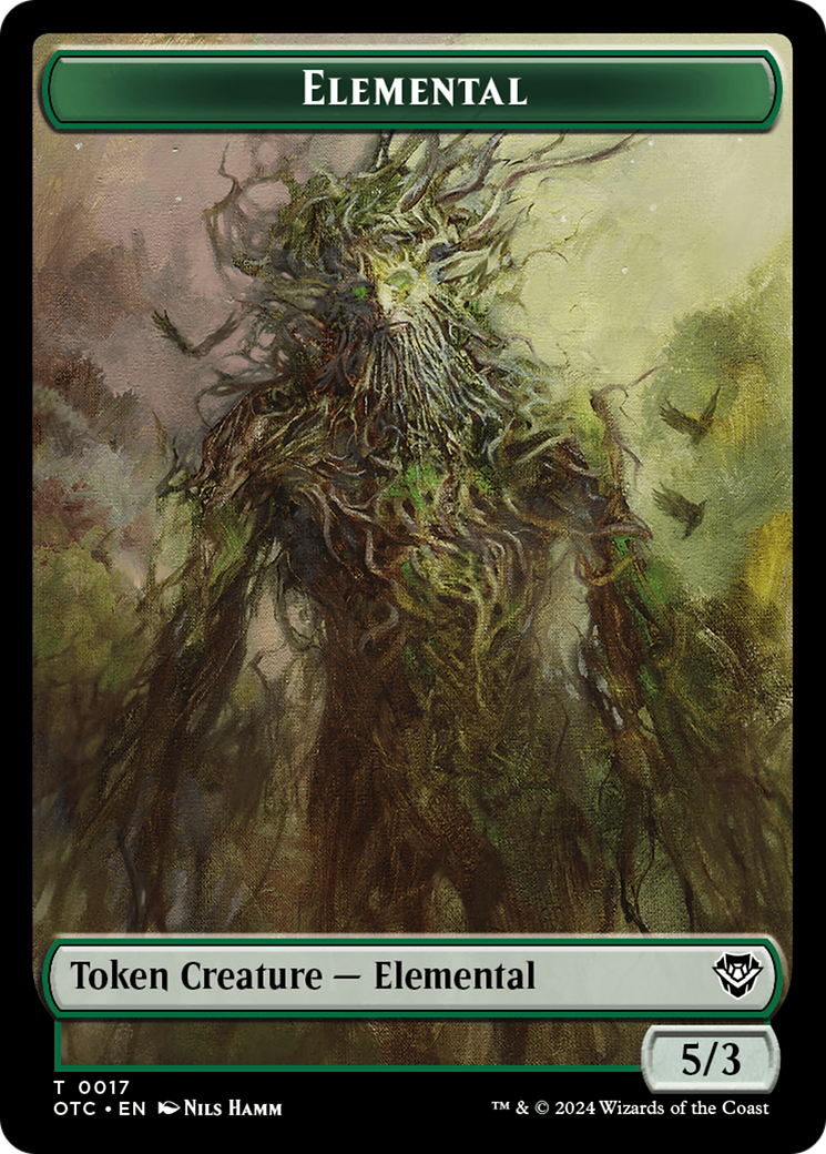 Insect // Elemental (0017) Double-Sided Token [Outlaws of Thunder Junction Commander Tokens] - Destination Retro