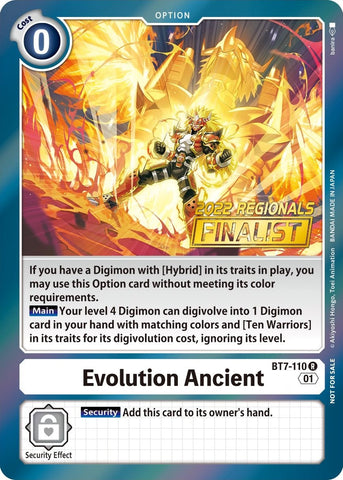 Evolution Ancient [BT7-110] (2022 Championship Offline Regional) (Online Finalist) [Next Adventure Promos] - Destination Retro