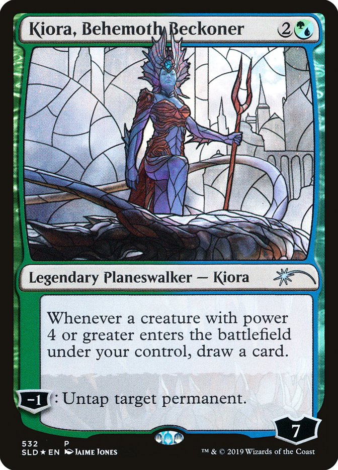 Kiora, Behemoth Beckoner (Stained Glass) [Secret Lair Drop Promos] - Destination Retro