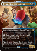 Kwain, Itinerant Meddler (Borderless) [Bloomburrow Commander] - Destination Retro