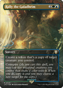 Rally the Galadhrim (Borderless) (Surge Foil) [The Lord of the Rings: Tales of Middle-Earth Commander] - Destination Retro