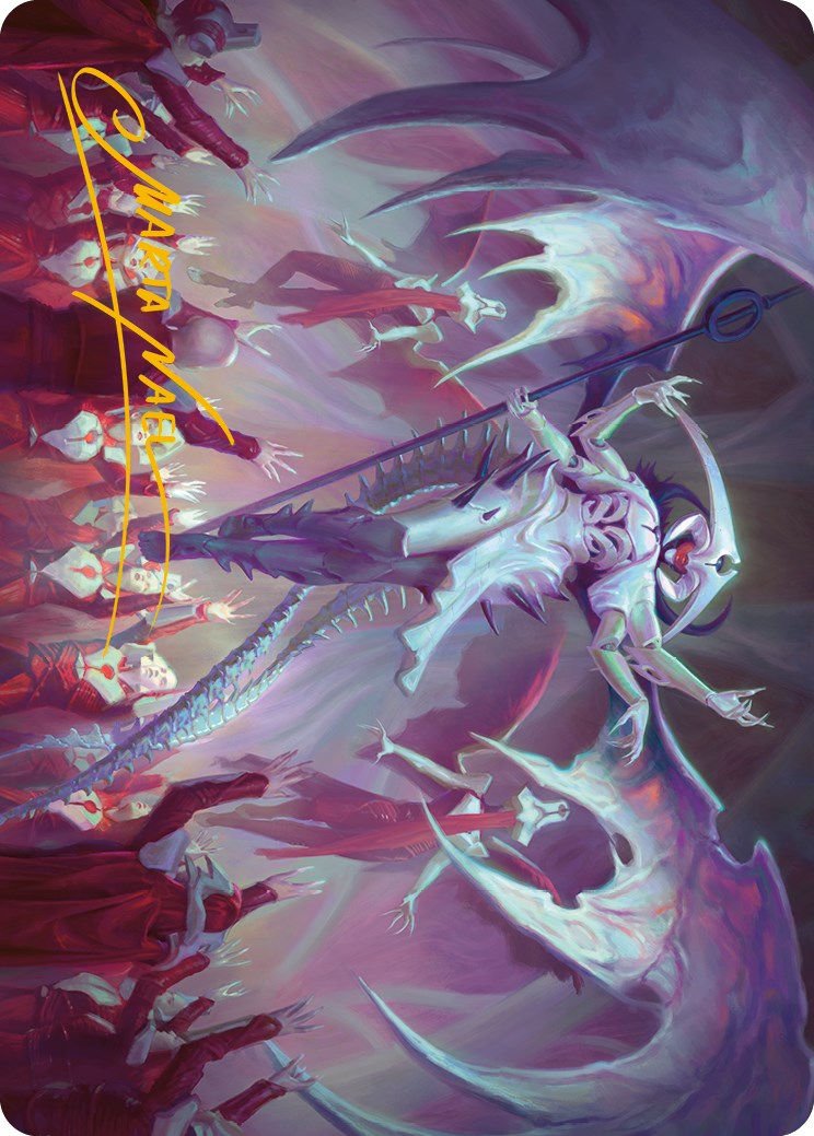 Atraxa, Grand Unifier Art Card (Gold-Stamped Signature) [Phyrexia: All Will Be One Art Series] - Destination Retro