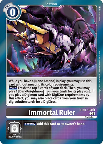 Immortal Ruler [BT10-104] [Xros Encounter] - Destination Retro