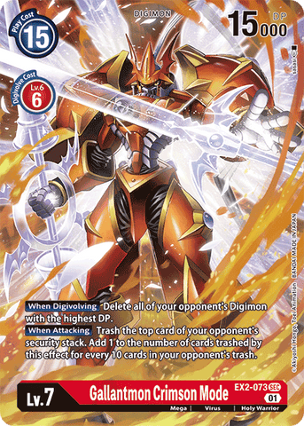 Gallantmon Crimson Mode [EX2-073] (Alternate Art) [Digital Hazard] - Destination Retro