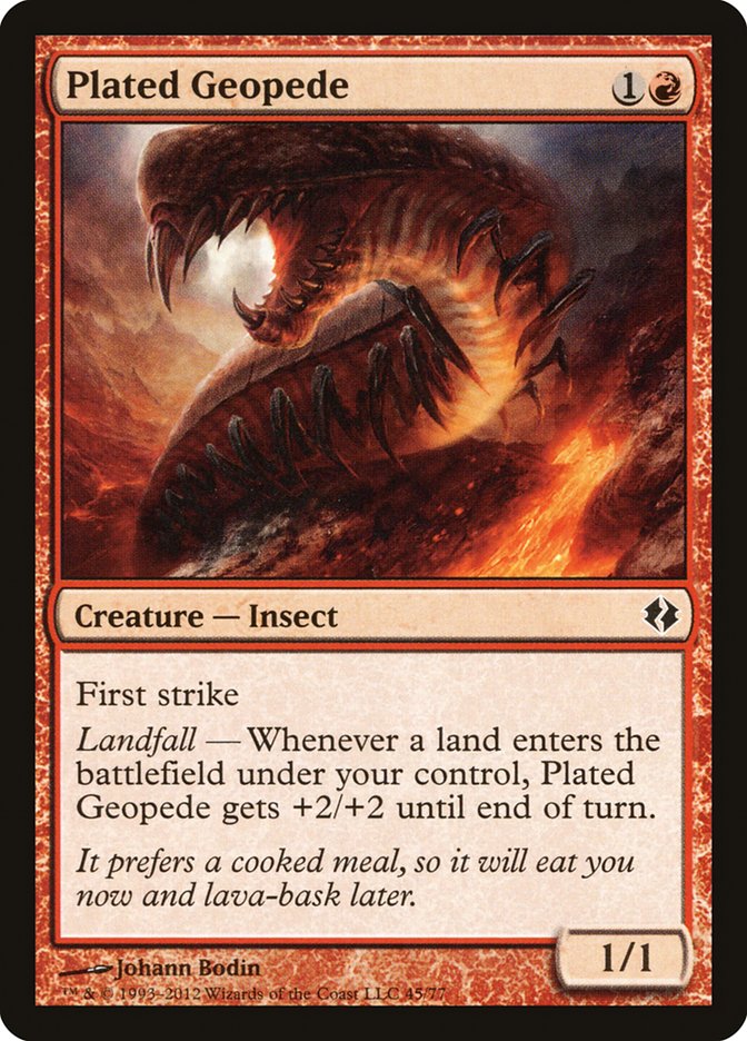 Plated Geopede [Duel Decks: Venser vs. Koth] - Destination Retro
