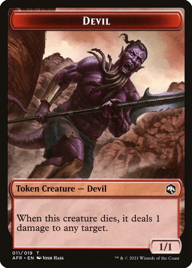 Devil // Icingdeath, Frost Tongue Double-Sided Token [Dungeons & Dragons: Adventures in the Forgotten Realms Tokens] - Destination Retro