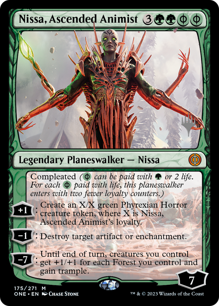 Nissa, Ascended Animist (Promo Pack) [Phyrexia: All Will Be One Promos] - Destination Retro