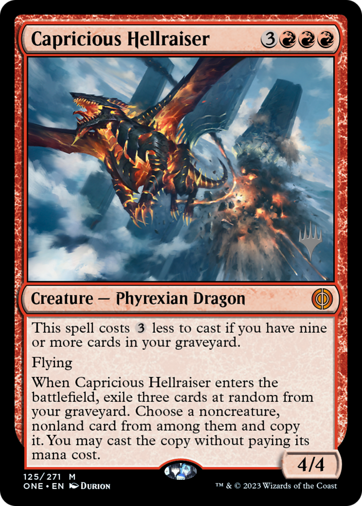 Capricious Hellraiser (Promo Pack) [Phyrexia: All Will Be One Promos] - Destination Retro