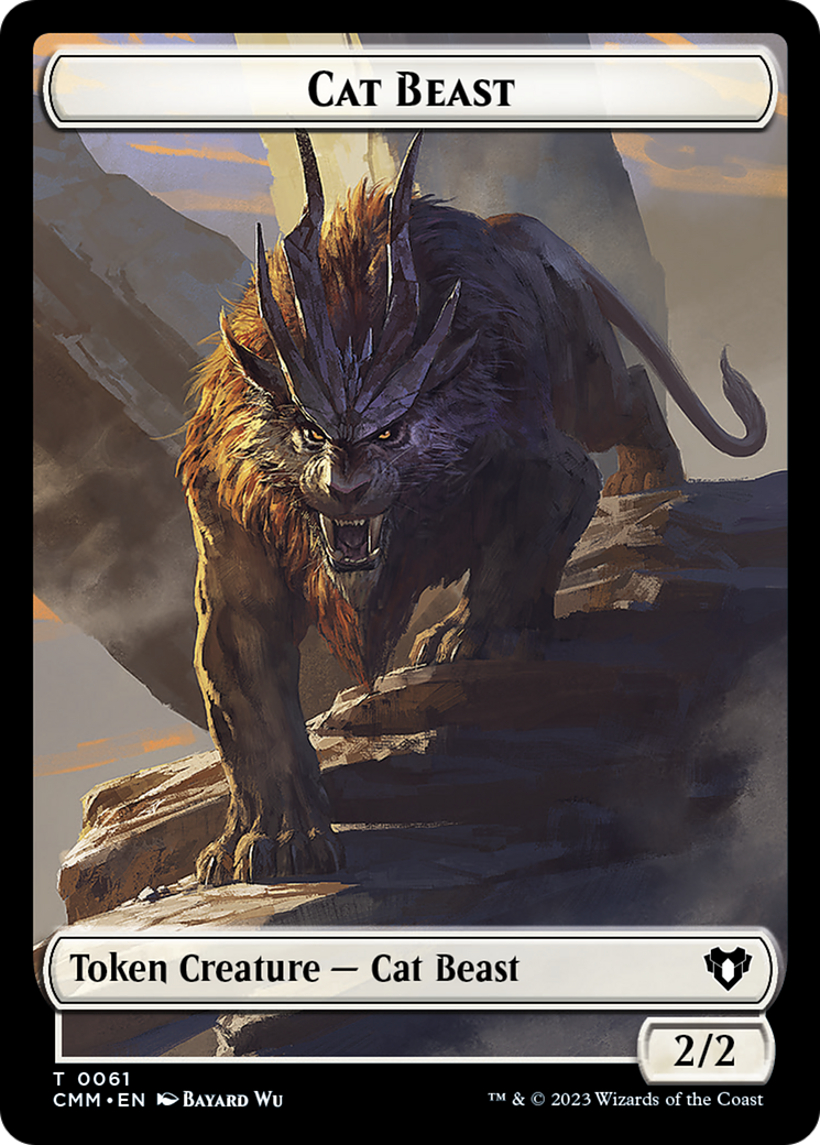 Cleric // Cat Beast Double-Sided Token [Commander Masters Tokens] - Destination Retro