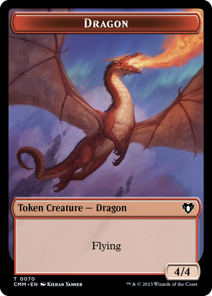 Dragon // Kor Ally Double-Sided Token [Commander Masters Tokens] - Destination Retro