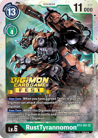 RustTyrannomon [BT2-051] (Digimon Card Game Fest 2022) [Release Special Booster Promos] - Destination Retro