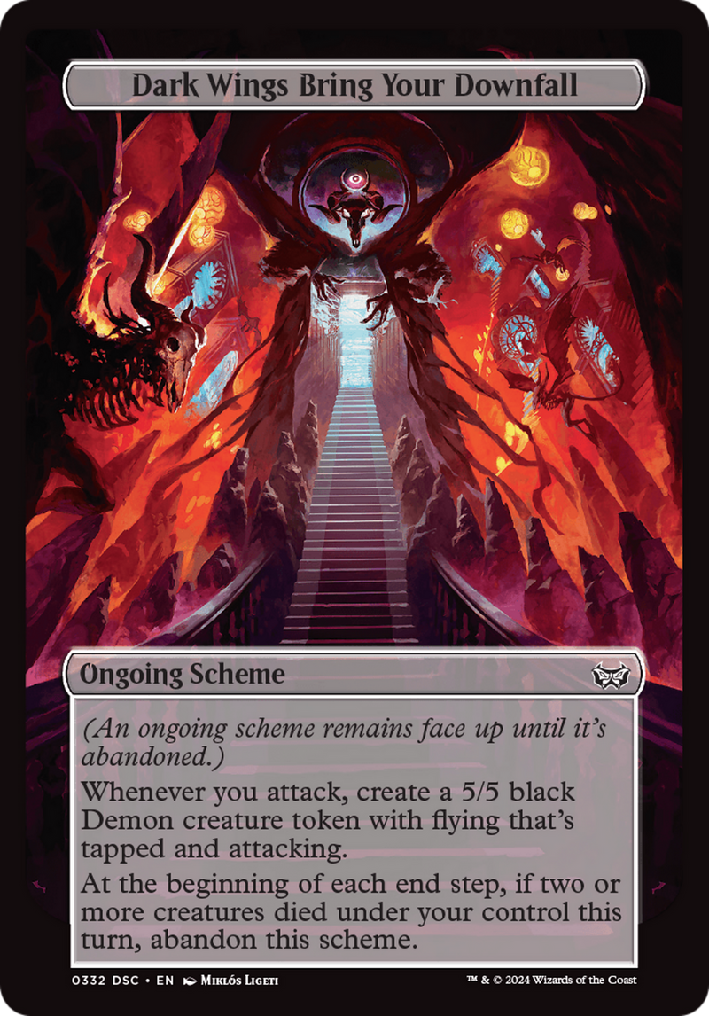 Dark Wings Bring Your Downfall (Full Art) [Duskmourn: Archenemy] - Destination Retro