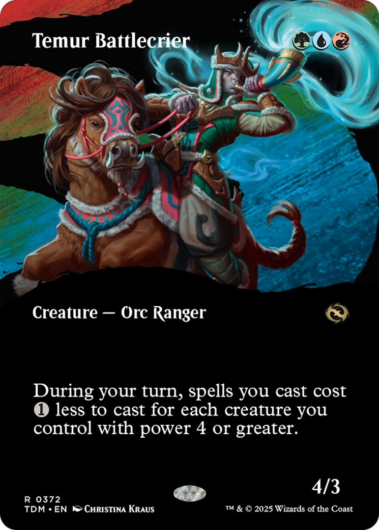 Temur Battlecrier (Borderless) [Tarkir: Dragonstorm] - Destination Retro