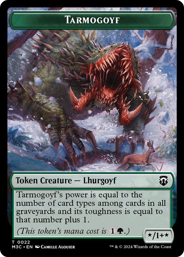 Tarmogoyf (Ripple Foil) // Goblin Double-Sided Token [Modern Horizons 3 Commander Tokens] - Destination Retro