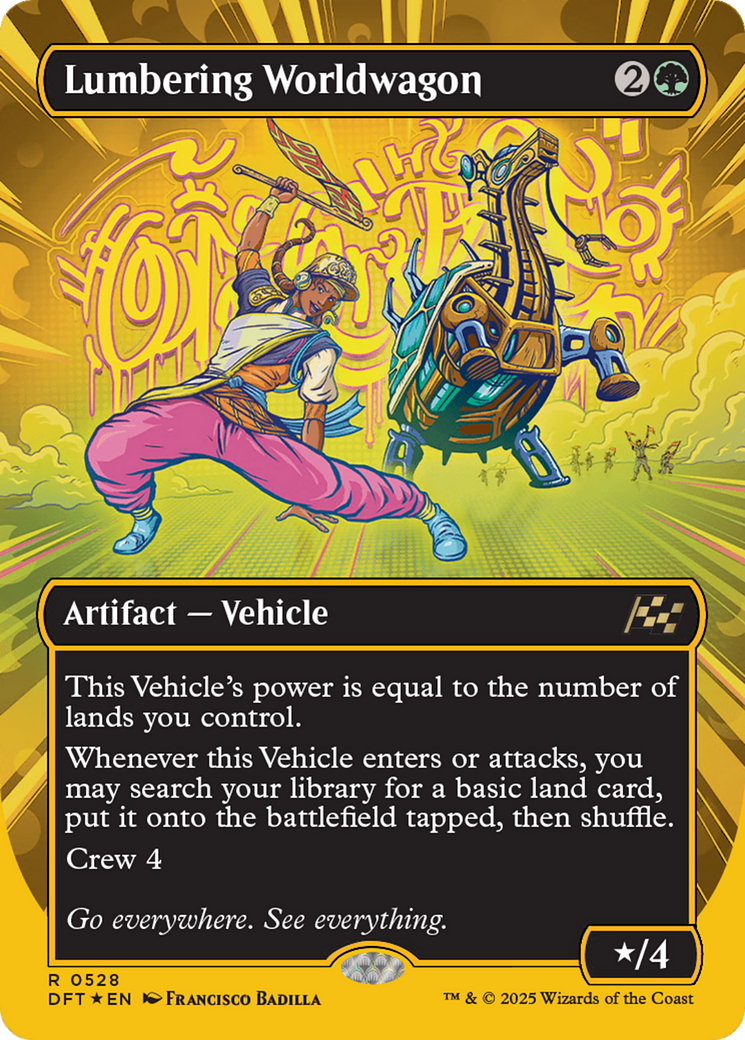 Lumbering Worldwagon (Borderless) (First-Place Foil) [Aetherdrift] - Destination Retro