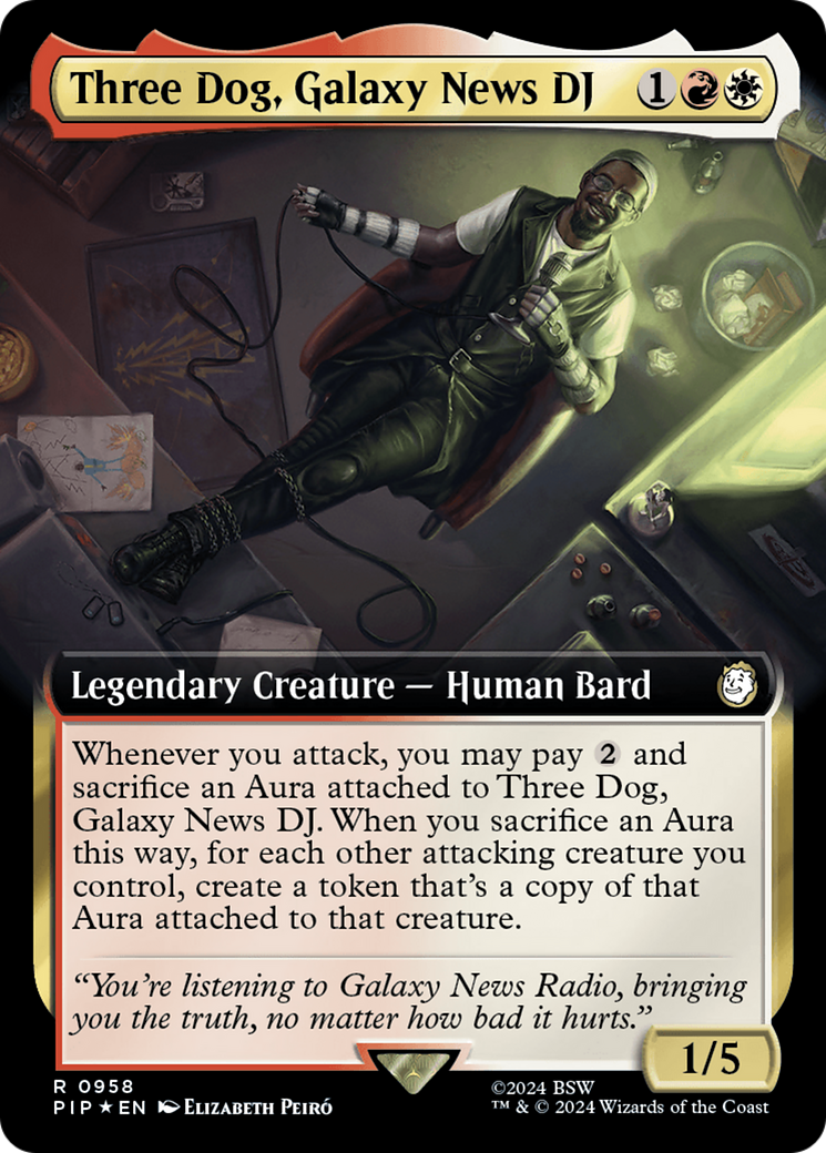 Three Dog, Galaxy News DJ (Extended Art) (Surge Foil) [Fallout] - Destination Retro