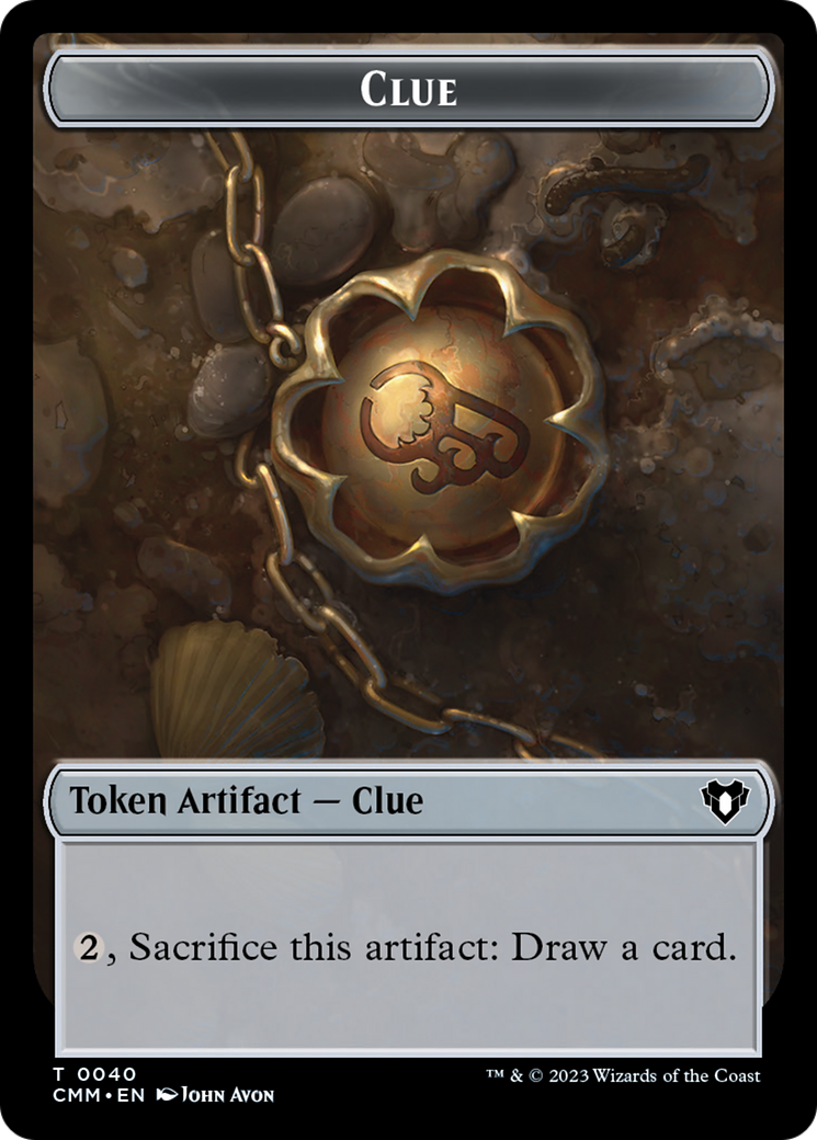 Clue // Cat (0005) Double-Sided Token [Commander Masters Tokens] - Destination Retro