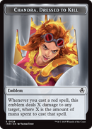 Human (0014) // Emblem - Chandra, Dressed to Kill Double-Sided Token [Innistrad Remastered Tokens] - Destination Retro