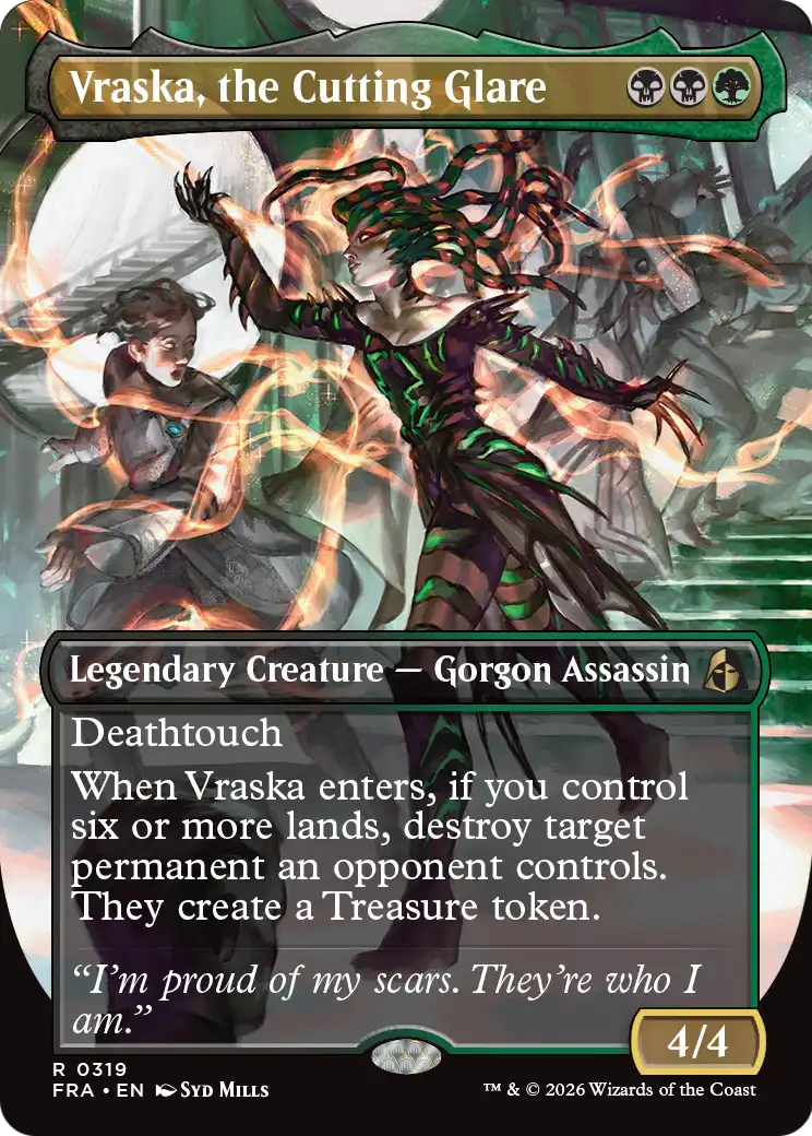 Vraska, the Cutting Glare (Borderless) [Reality Fracture] - Destination Retro