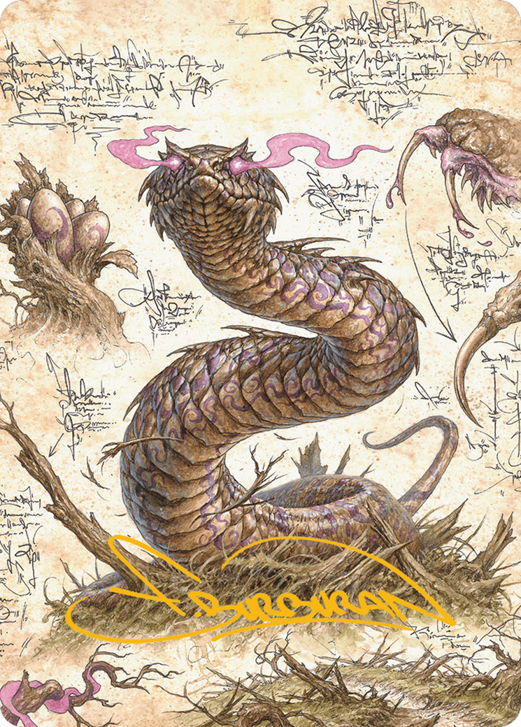 Rottenmouth Viper Art Card (Gold-Stamped Signature) [Bloomburrow Art Series] - Destination Retro