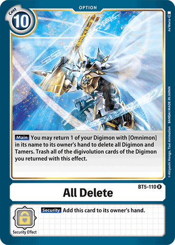 All Delete [BT5-110] [Battle of Omni] - Destination Retro