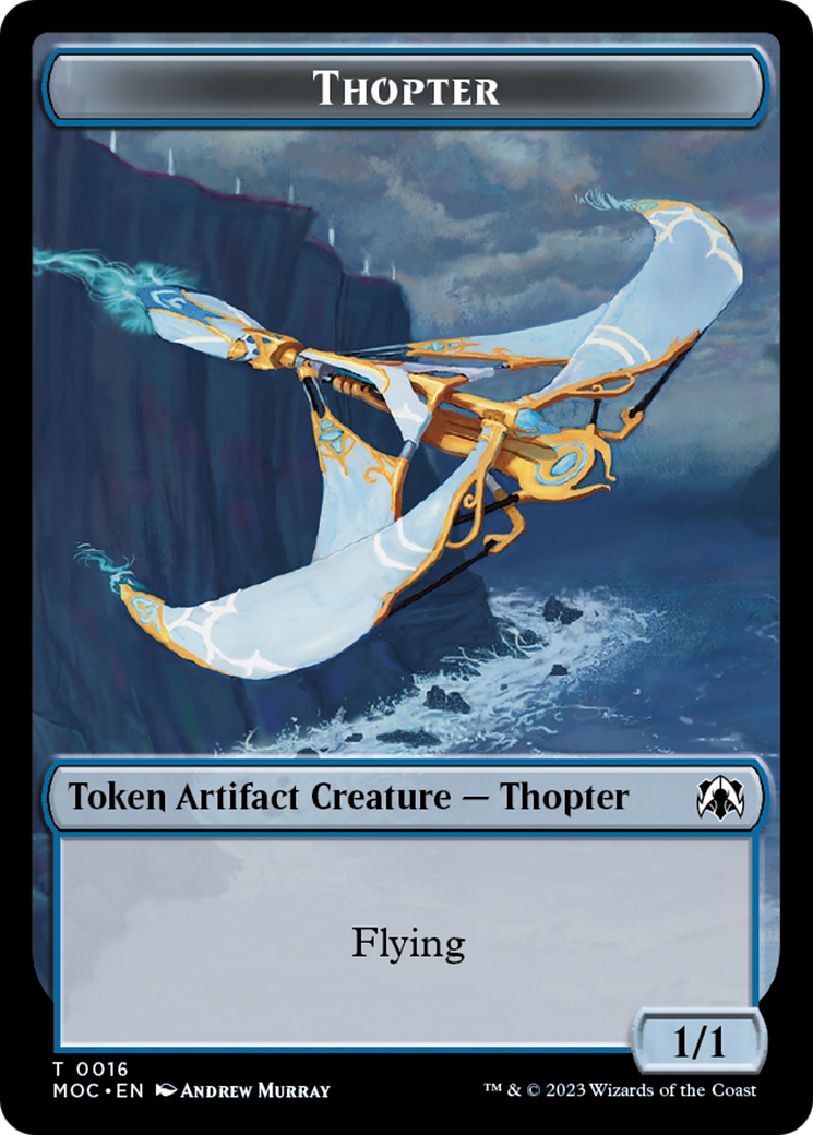 Thopter // Gold Double-Sided Token [March of the Machine Commander Tokens] - Destination Retro