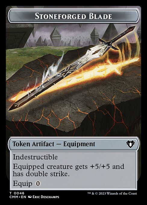 Treasure // Stoneforged Blade Double-Sided Token [Commander Masters Tokens] - Destination Retro