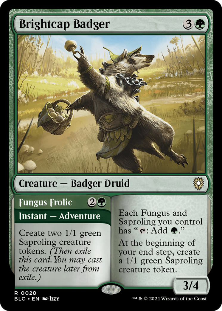 Brightcap Badger // Fungus Frolic [Bloomburrow Commander] - Destination Retro