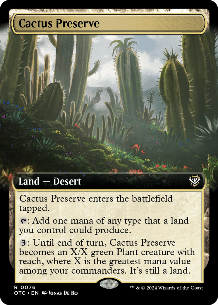 Cactus Preserve (Extended Art) [Outlaws of Thunder Junction Commander] - Destination Retro