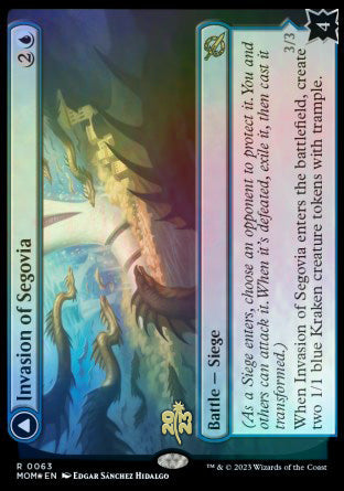 Invasion of Segovia // Caetus, Sea Tyrant of Segovia [March of the Machine Prerelease Promos] - Destination Retro