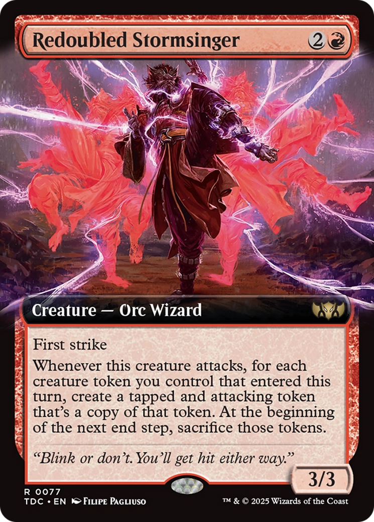 Redoubled Stormsinger (Extended Art) [Tarkir: Dragonstorm Commander] - Destination Retro