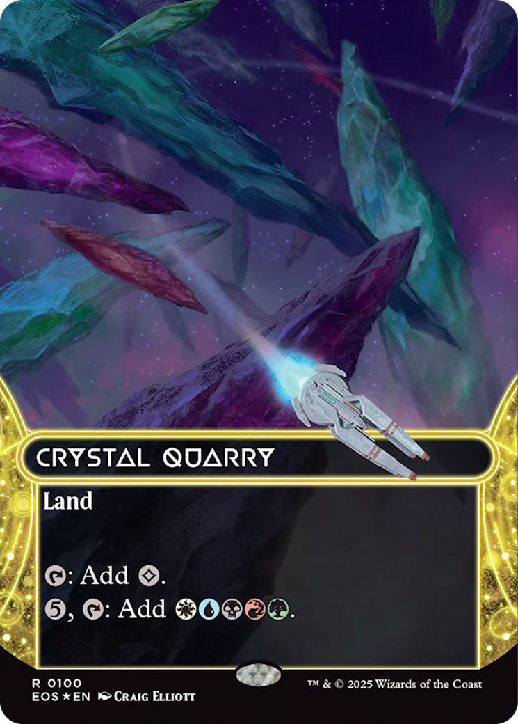 Crystal Quarry (0100) (Borderless) (Galaxy Foil) [Edge of Eternities: Stellar Sights] - Destination Retro